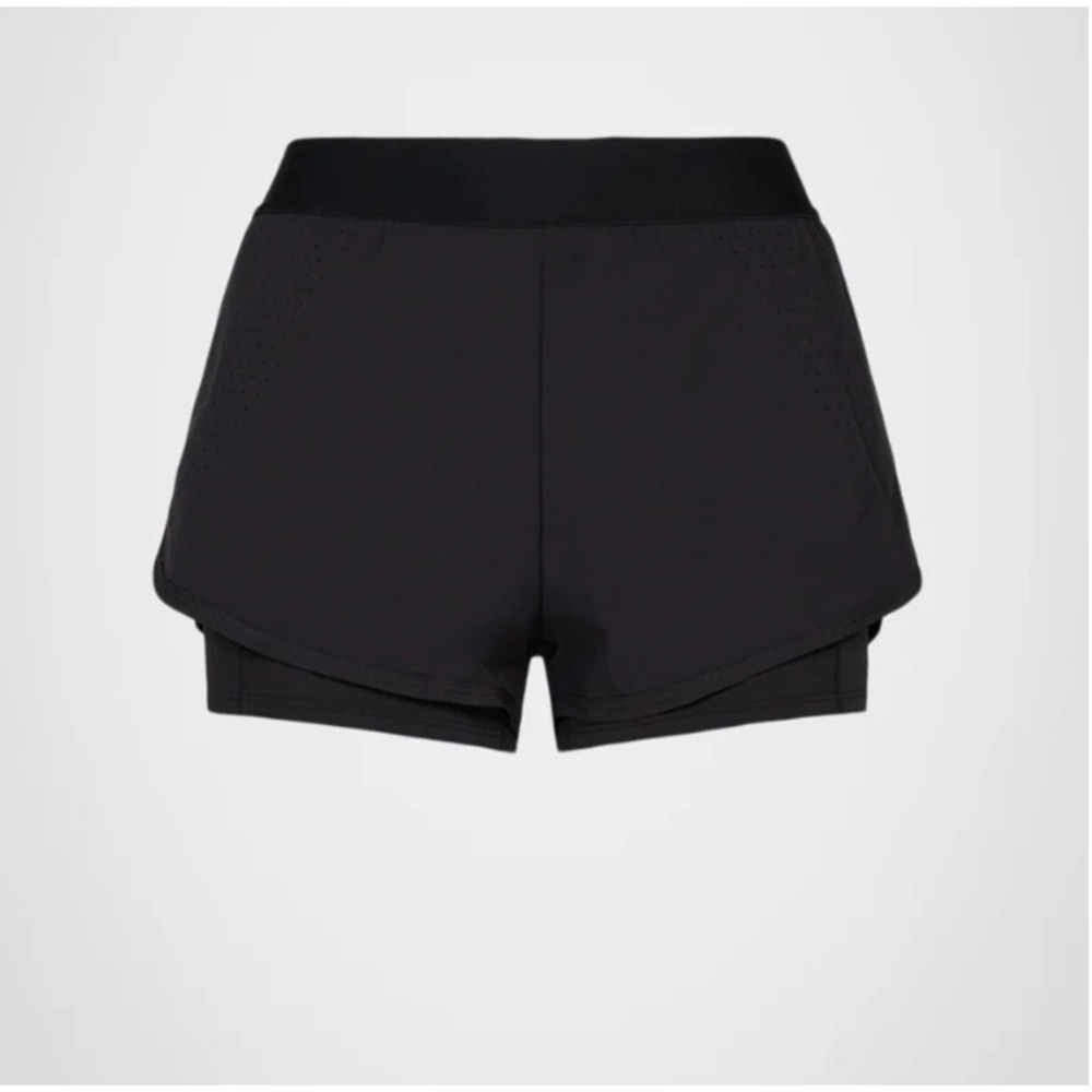 Kyodan Womens Race Mini Running Shorts Size Med Black Zipper Pockets Lined - Picture 4 of 16